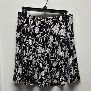 Susan Graver Monochrome Floral Skater Skirt